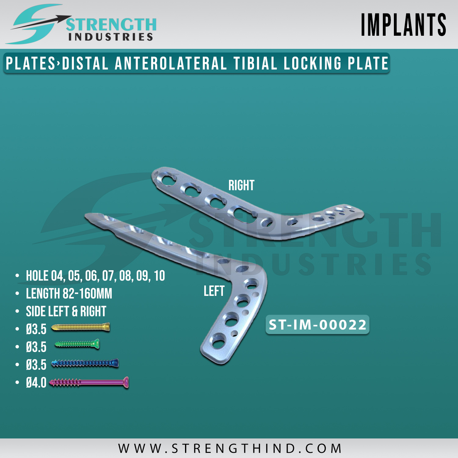 Distal Anterolateral Tibial Locking Plate Strength Industries